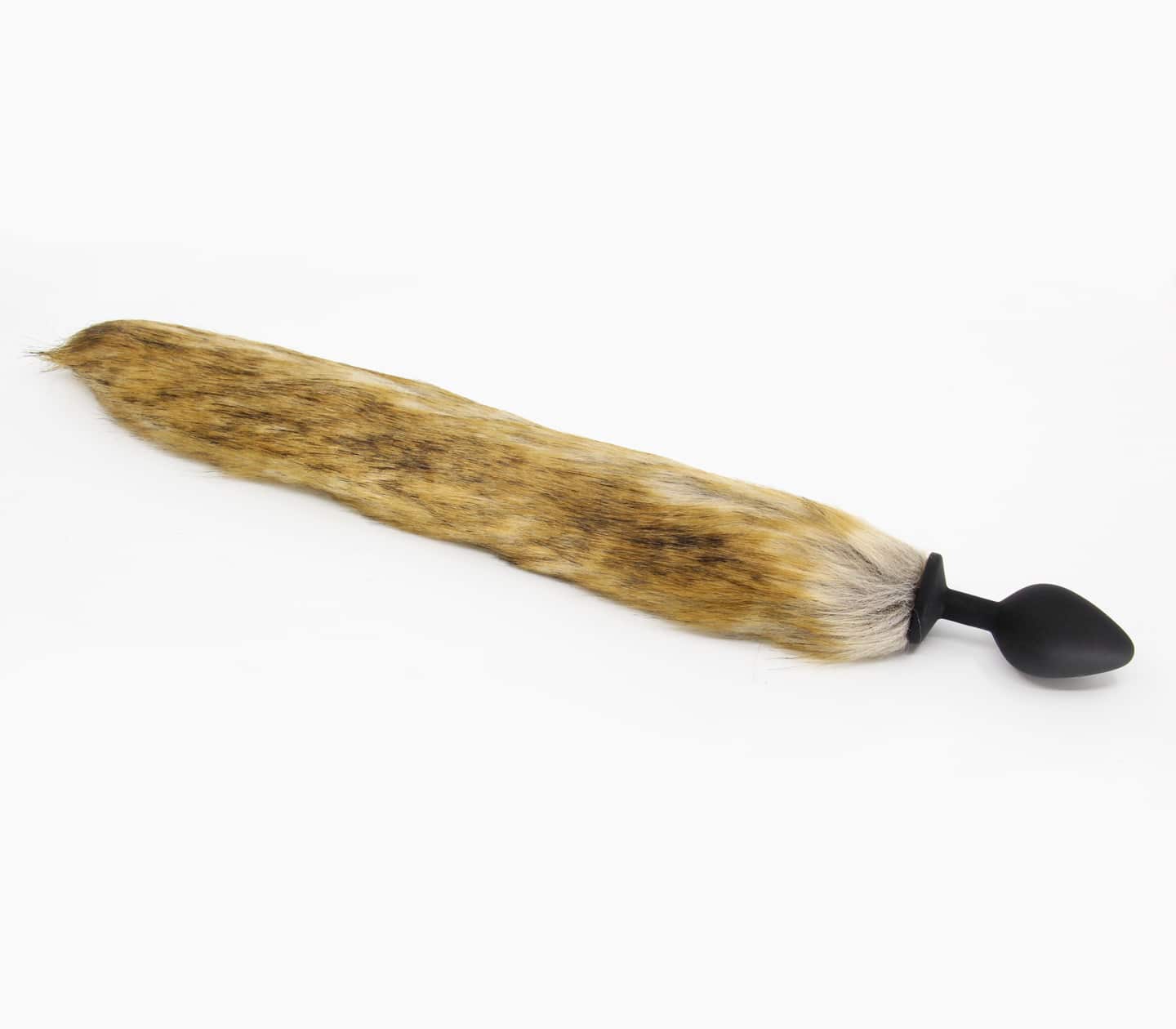 Love in Leather: Small Silicone Plug with Brown Fox Tail