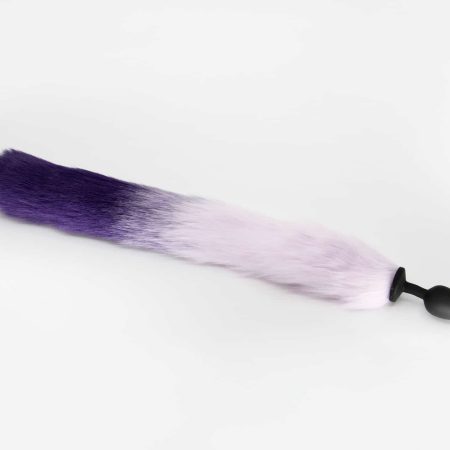 Love in Leather: Small Silicone Plug with Purple/Lilac Fox Tail