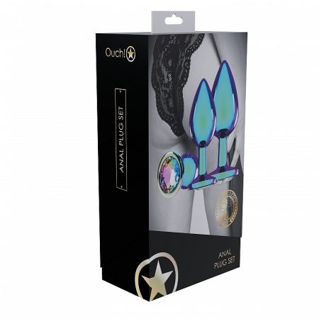 Ouch! Venice Collection Metal Anal Plug Set Iridescent