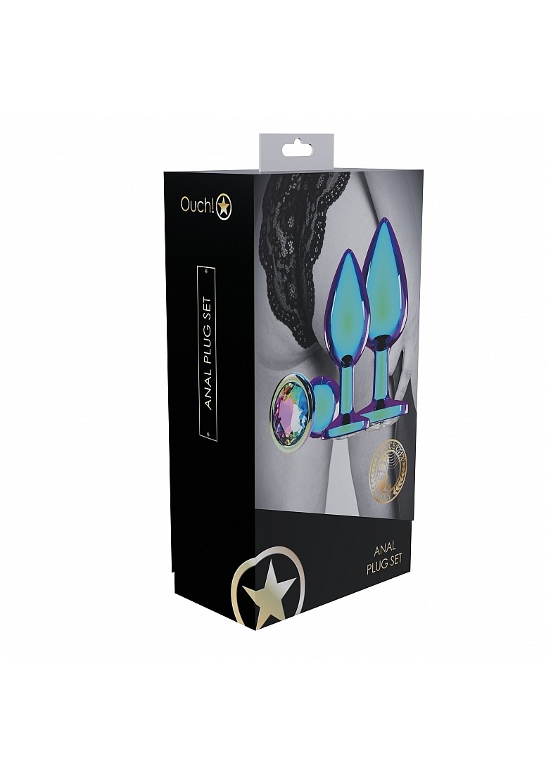 Ouch! Venice Collection Metal Anal Plug Set Iridescent