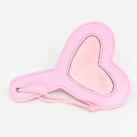 Love In Leather: Fur Infill Heart Paddle - Pink