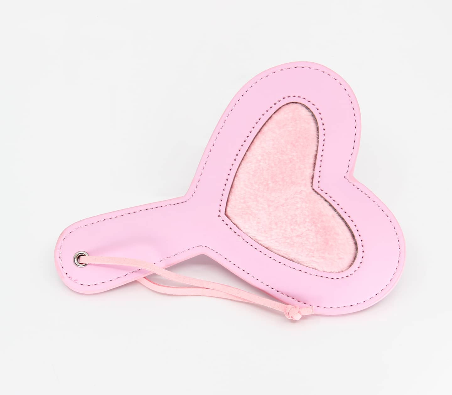 Love In Leather: Fur Infill Heart Paddle - Pink