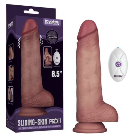 Lovetoy: Sliding Skin Pro II 8.5" Vibrating Silicone Dong