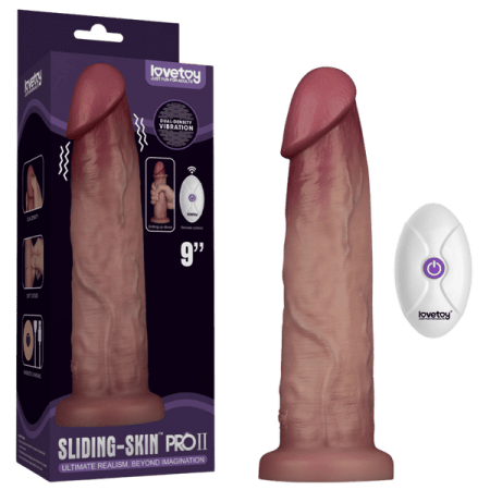 Lovetoy: Sliding Skin Pro II 9" Vibrating Silicone Dong