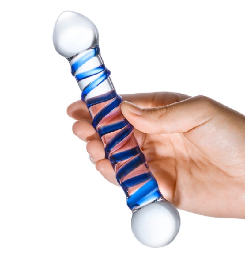 Glas: 6.5" Spiral Glass Dildo - Image 3