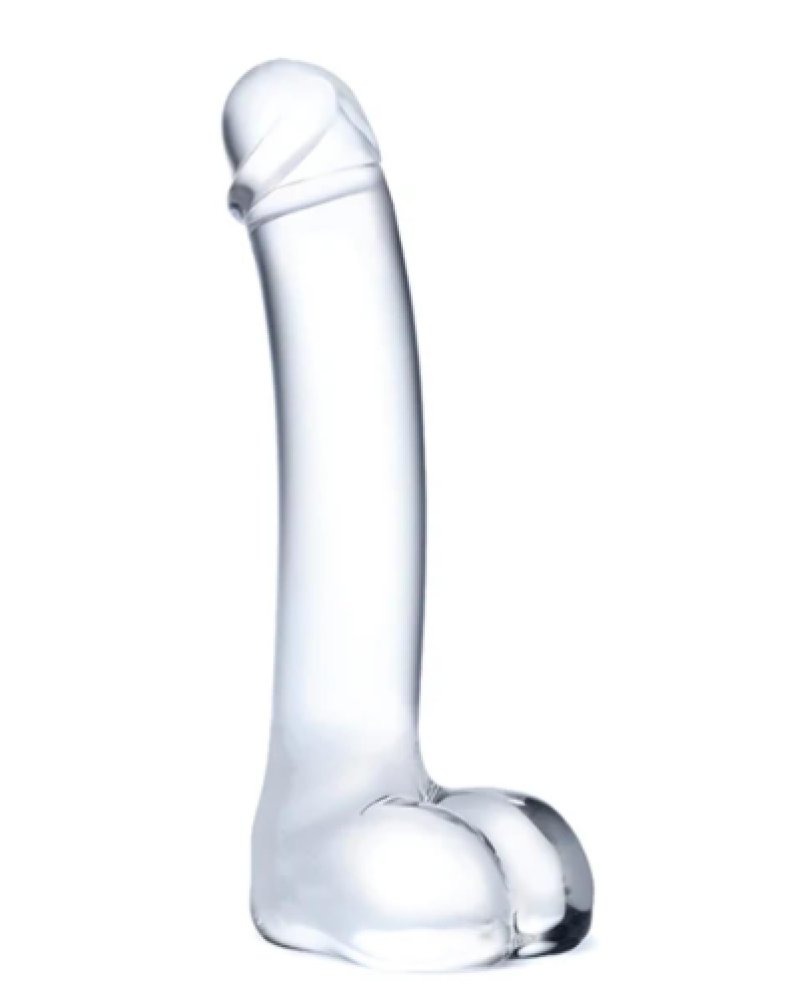 Glas: 7" Realistic Curved Glass G-Spot Dildo - Image 2