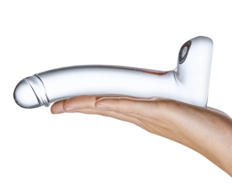 Glas: 7" Realistic Curved Glass G-Spot Dildo - Image 3