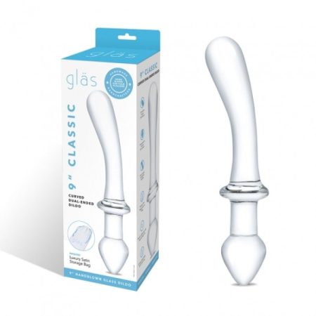 Glas: 9" Classic Curved Dual-Ended Dildo
