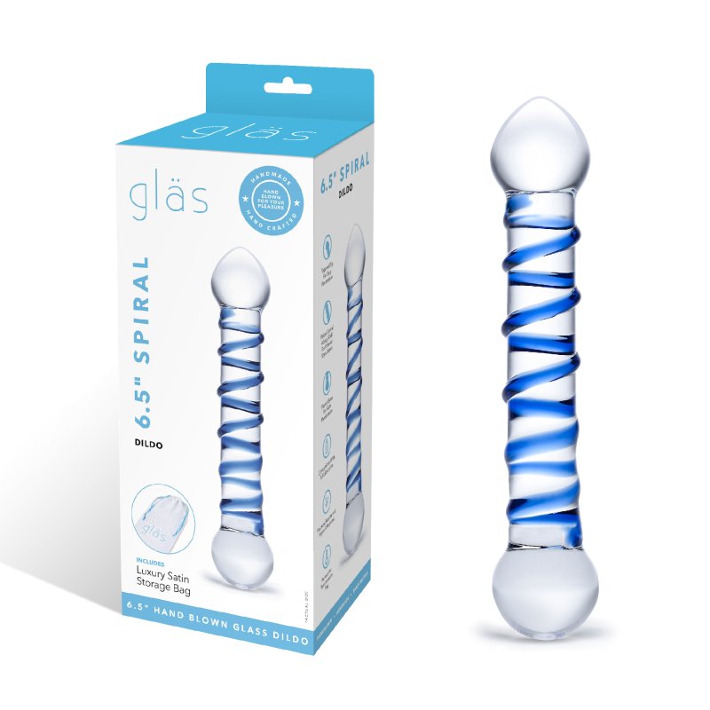 Glas: 6.5" Spiral Glass Dildo