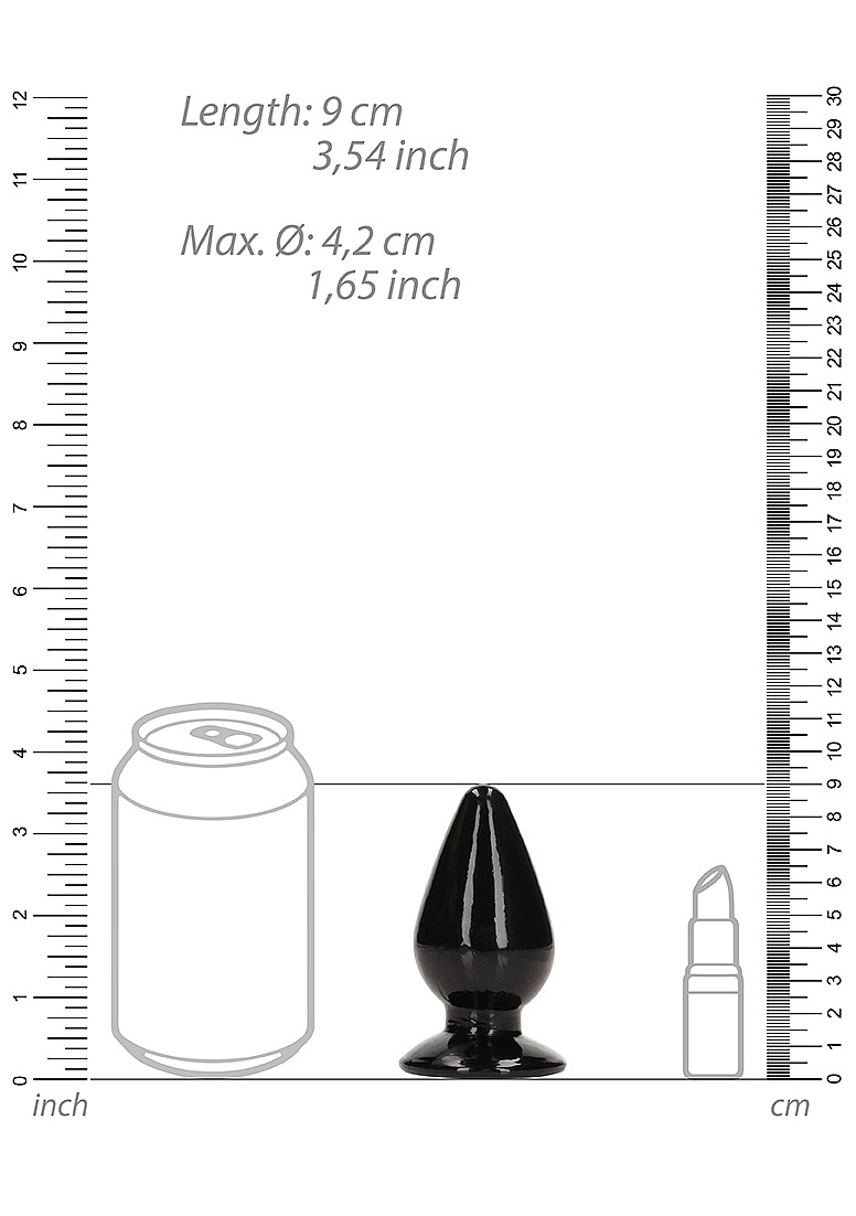 RealRock: Crystal Clear Anal Plug 3.5" Black - Image 3