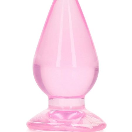 RealRock: Crystal Clear Butt Plug 4.5" Pink