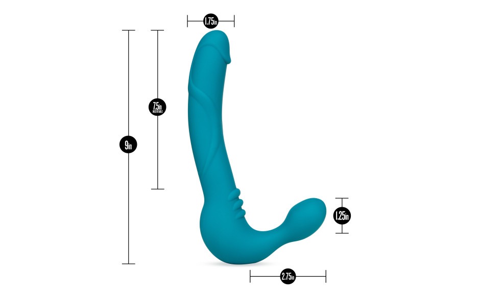 Temptasia: Luna Strapless Silicone Dildo Teal - Image 3