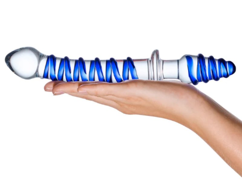 Glas: 10" Mr Swirly Double Ended Glass Dildo & Butt Plug - Image 2